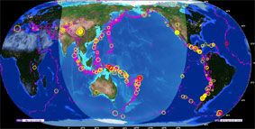 global seismic earthquake trends map
